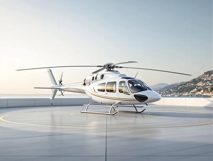 Hélicoptère Airbus H130 sur la Côte d'Azur